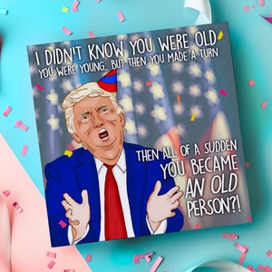 Verjaardagskaart Donald Trump, grappige troef, MAGA, Trump Gifts, kaart voor hem, wenskaarten voor haar, verkiezing 2024, VS, voor papa, Kamala
