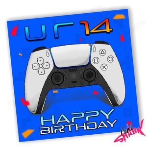 Tarjeta de cumpleaños número 14 de jugador personalizada, juegos, tarjetas de cumpleaños número 14, feliz regalo de cumpleaños número 14, catorce tarjetas para niño, hermano, hijo, PS