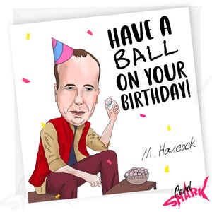 Tarjeta de cumpleaños divertida de Matt Hancock. Tarjetas divertidas para papá, mamá, 30, 40 y 50 años, para él, para ella, para la jungla, para políticos, para conservadores, para Boris, para el Reino Unido.