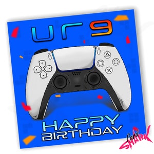 Gamer personnalisée, carte 9e anniversaire, jeux informatiques cartes 9e anniversaire, cadeau joyeux 9e anniversaire, carte neuf pour garçon, petit-fils, pour fils, PS