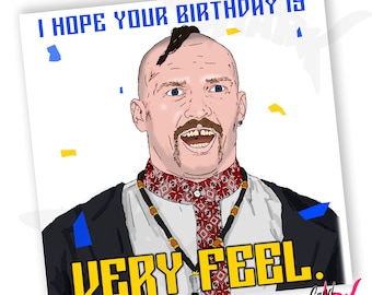 Kartka urodzinowa Oleksandra Usyka, zabawna kartka bokserska, mem o Anthonym Joshuie, prezent dla Tysona Fury'ego, dla niego, kartka urodzinowa z Ukrainy, dla taty, dla chłopaka