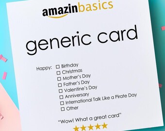 Amazin Basics, Funny Birthday Card, Cheap Birthday Card, Joke, Card for him, Husband, Wife, Budget, Reduced Sticker, Cards for Wife, Mum
