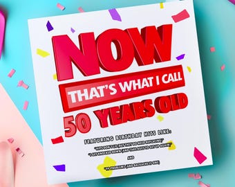 Ahora eso es lo que yo llamo 50, tarjeta divertida de 50 cumpleaños para él, para ella, 50, para papá 50, tarjeta grosera para mamá, esposo, esposa, regalo de cincuenta