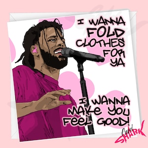 J Cole Jubiläumskarte, Hip Hop Karte, Rap Jubiläumskarte für Freund, für Freundin, Verlobte, Ehemann, Frau, Dreamville, Kendrick