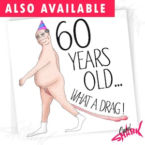 Balls in the Water, Funny 60th Birthday Card for Him, 60th Card for Dad, For Husband, Grandad birthday card, Balls, Men, 60, Rude 60th Card What a Drag!