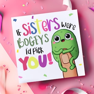 Lustige Karte für Schwester, Geburtstagskarten für Schwester, wenn Schwestern Bogeys waren, lustige Geburtstagskarten, süße Karte, beste Schwester, spezielle Sis, Wortspiel