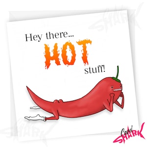 Cosas calientes, tarjeta de aniversario divertida, picante, chile, tarjeta para él, para ella, novio, novia, trasero lindo, linda tarjeta de aniversario, tarjeta extraña