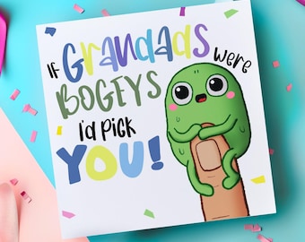 Funny Card for Grandad, Birthday Cards for Grandad, If Grandads Were Bogeys, Funny Birthday Cards, For Him, Cute card, Best Grandad, Special