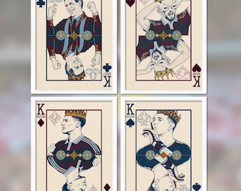 Aston Villa Kings Poster, Emery, McGinn, Martinez, Watkins Print