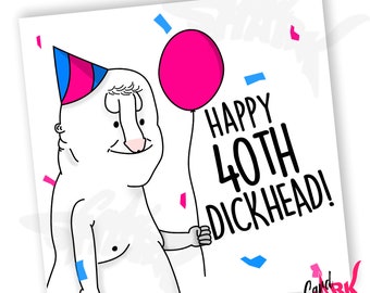 Tarjeta de cumpleaños número 40 para un idiota, divertida tarjeta de cumpleaños número 40 para él, tarjeta de cumpleaños grosera para un hermano, regalo de cumpleaños número 40, 40, regalo para él, tío