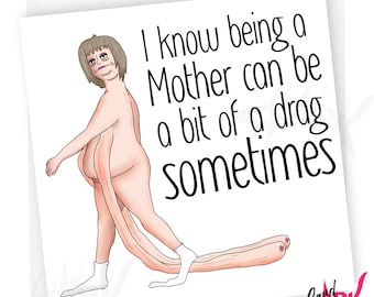 What a Drag Funny Mum Birthday Card, Funny Card for mum, gift for mum, Rude card, Card for Mom, Thank you Mum, Thanks, Rude Card, Rude gift