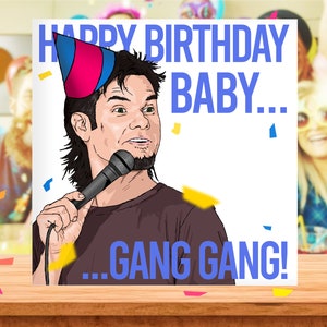 Carte d'anniversaire drôle Theo Von, carte d'anniversaire le week-end dernier, carte pour lui, carte d'anniversaire pour papa, frère, comédien, Shane Gillis,