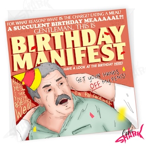 Democracy Manifest Birthday Card, Succulent Chinese Meal, Funny Birthday Card, Greetings Cards for Him, For Her, Get Your Hands off, Gift