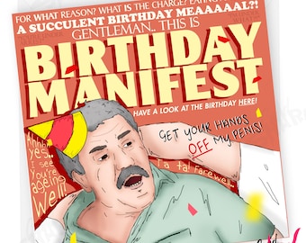 Democracy Manifest Birthday Card, Succulent Chinese Meal, Funny Birthday Card, Greetings Cards for Him, For Her, Get Your Hands off, Gift