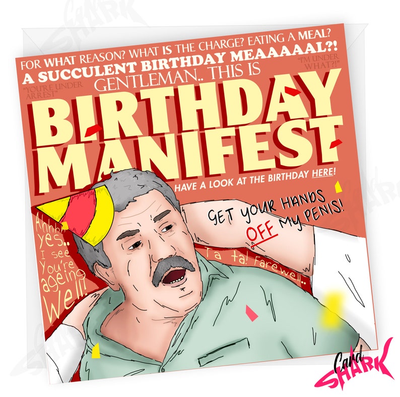 Democracy Manifest Birthday Card, Succulent Chinese Meal, Funny Birthday Card, Greetings Cards for Him, For Her, Get Your Hands off, Gift