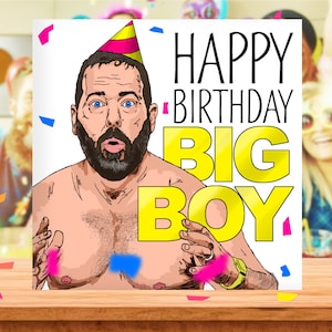 Carte d'anniversaire drôle Bert Kreischer, carte d'anniversaire Tom Segura, carte pour lui, carte d'anniversaire pour papa, frère, comédien, grand garçon, machine