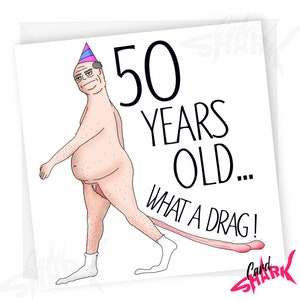 What a Drag Funny 50th Birthday Card, Rude 50th Birthday Card for Him, Funny Greetings Cards, 50th Cards for Husband, Boyfriend, Brother