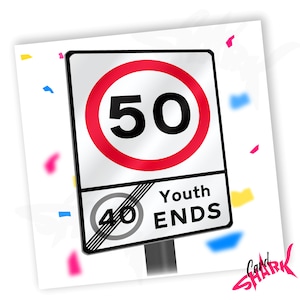 Maximumsnelheid 50e verjaardagskaart, grappig rijden 50e verjaardagskaart, auto verjaardagskaart, 50e kaart voor man, vrouw, hem, haar, 50e cadeau