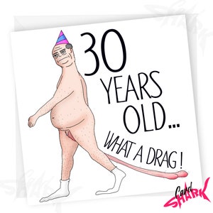 What a Drag Funny 30th Birthday Card, Rude 30th Birthday Card for Him, Funny Greetings Cards, 30th Cards for Husband, Boyfriend, Brother