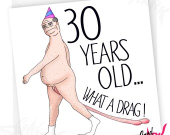 Qué tarjeta de cumpleaños número 30 tan divertida y pesada, tarjeta de cumpleaños número 30 grosera para él, tarjetas de felicitación divertidas, tarjetas de cumpleaños número 30 para esposo, novio y hermano.