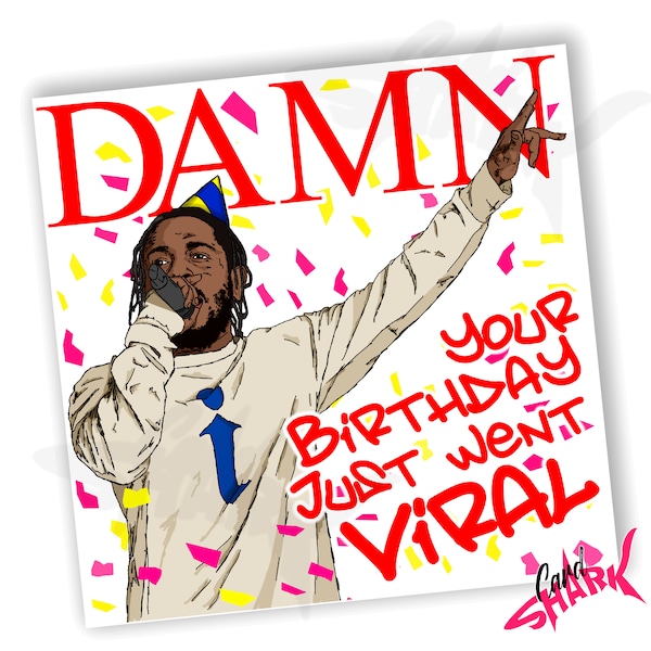 Tarjeta de cumpleaños de Kendrick Lamar, tarjeta de hip hop, tarjeta de cumpleaños de rap para novio, para él, tarjeta de cumpleaños de Drake, TDE, J Cole, Kendrick