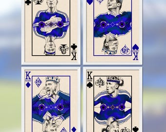 Four Kings of Chelsea Football Print, Terry, Lampard, Drogba, Hazard Poster