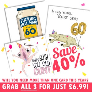 Old C, Funny 60th Birthday Card, Rude 60th Birthday Cards for Him, for ...
