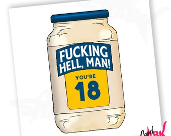 Funny Mayonnaise 18th Birthday Card, Food Pun