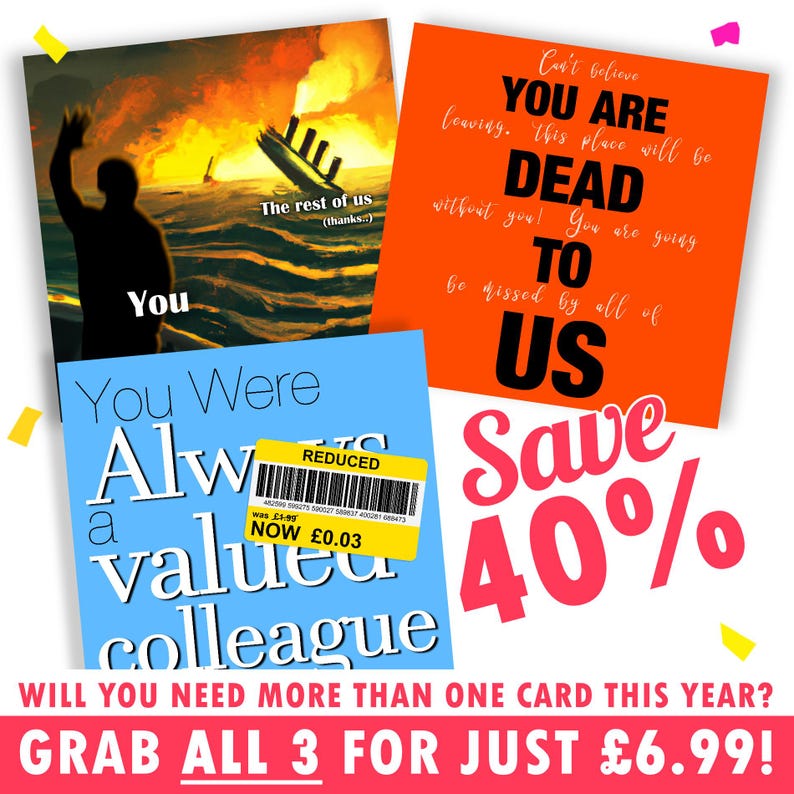 Sinking Ship Leaving Card, Funny Card for New Job Card, Funny Leaving Card, Work Colleague, Goodbye Card, Good Luck, Traitor