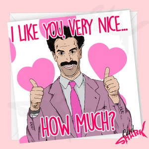 Tarjeta de aniversario divertida de Borat, tarjeta de aniversario para novio, para novia, tarjeta de Sacha Baron Cohen, Ali G, tarjeta de Borat, aniversario 2022