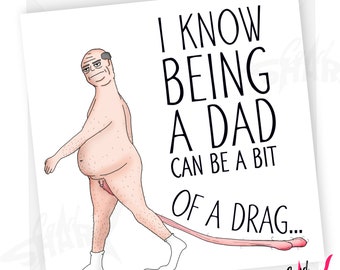 What a Drag, Rude Birthday Card for Dad, Funny Dad Birthday Card, From Son, Balls, Sorry, Thanks Dad, Rude Dad Gift, Cheeky, Step Dad,