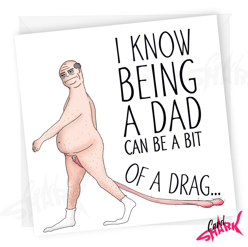 What a Drag, Rude Birthday Card for Dad, Funny Dad Birthday Card, From Son, Balls, Sorry, Thanks Dad, Rude Dad Gift, Cheeky, Step Dad, image 1
