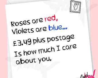 Roses are Red Violets are Blue, Funny Anniversary Card, Funny Anniversary Card for Boyfriend, Girlfriend, Her, Rude Anniversary Gift for him