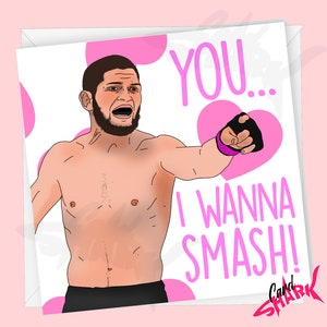Cartão de aniversário engraçado de Khabib Nurmagomedov, cartão de aniversário de MMA rude, cartão de aniversário de UFC para namorado, namorada, marido, esposa