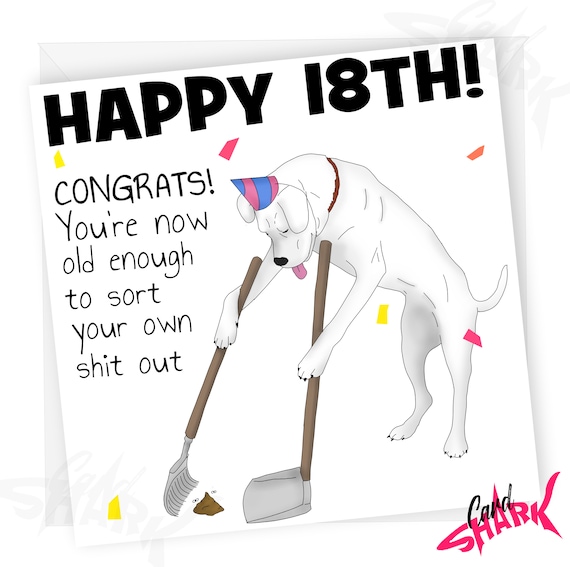Funny 18th Birthday Card, Card for 18th Birthday, Funny 18th Birthday Gift, for Him, for Her, 18th card for Son, 18 card for Daughter,