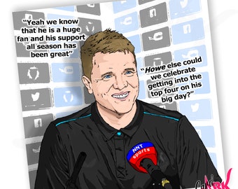 Eddie Howe Birthday Card for Son, Football Birthday Card, Funny Brother Birthday Card, Newcastle Card for Dad, Wilson, Newcastle United