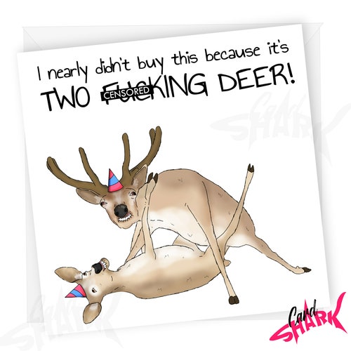 Two F-ing Deer Funny Birthday Card Rude Birthday Card for - Etsy
