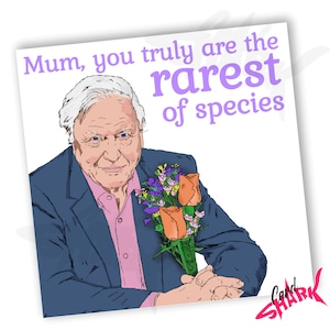 David Attenborough Geburtstagskarte für Mama, Vegane Karte für Mama, Lustige Geburtstagskarte für Mama, Mama Geschenk, Geschenk für Mama, Mama Geburtstagskarte, Vegetarier