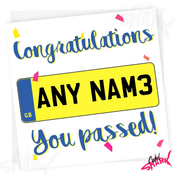 Personalised Driving Test Card,  Passed Driving Test, Driving Test Gift, Card for Passing Test, Car, Congratulations, Well done