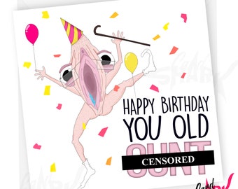 Old C, Funny Birthday Card, Rude Birthday Cards for Him, For Her, Best Friend, Sister, Brother, Dad, 30th 40th 50th 60th, Rude Cards for Him