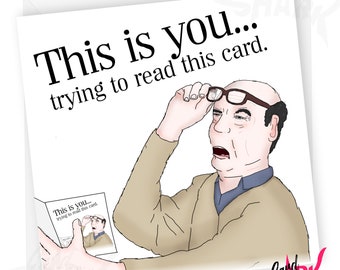Funny Birthday Cards for Him, Bad Eyesight Card, Fathers Day Card, Funny Cards, Cheeky birthday card Husband, Joke Card Dad, Old age