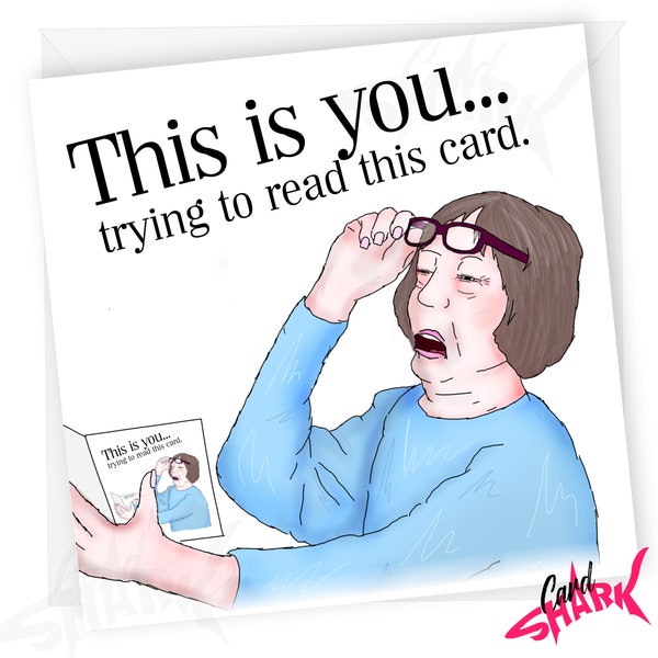 Funny Birthday Card for Her, Bad Eyesight Card, Rude Card for Mum, Auntie, For Sister, Cheeky Birthday Day Card, For Wife