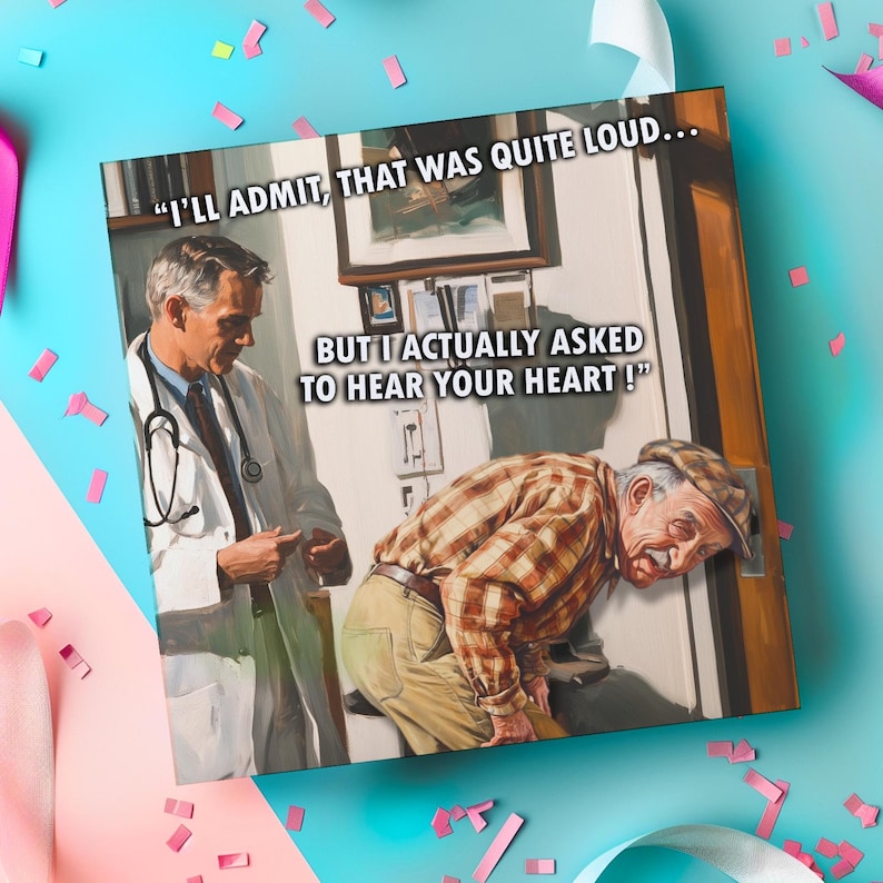 Hear your fart! Old age card, Funny Cards for Him, Dad Birthday Card, Funny Greetings Card, Husband, Grandad, 50th, 60th, 70th Birthday