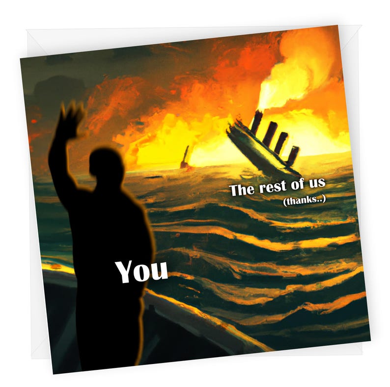 Sinking Ship Leaving Card, Funny Card for New Job Card, Funny Leaving Card, Work Colleague, Goodbye Card, Good Luck, Traitor