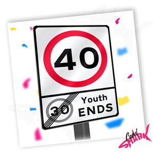 Carte de 40e anniversaire de limitation de vitesse, carte de 40e anniversaire de conduite drôle, carte d'anniversaire de voiture, carte de 40e pour mari, femme, lui, elle, cadeau 40e