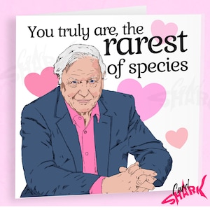 Espécies raras, cartão de aniversário de David Attenborough, cartão de aniversário engraçado, para namorada, vegano, para ela, presente de Attenborough, esposa