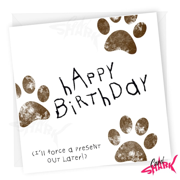 Tarjeta de perro divertida, tarjeta de perro, tarjeta de cumpleaños divertida, tarjeta de perrito, cachorro, regalo de papá perro, amante de los animales, dueño de perro, regalo de mamá de perro