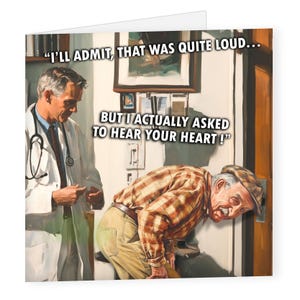 Hear your fart! Old age card, Funny Cards for Him, Dad Birthday Card, Funny Greetings Card, Husband, Grandad, 50th, 60th, 70th Birthday