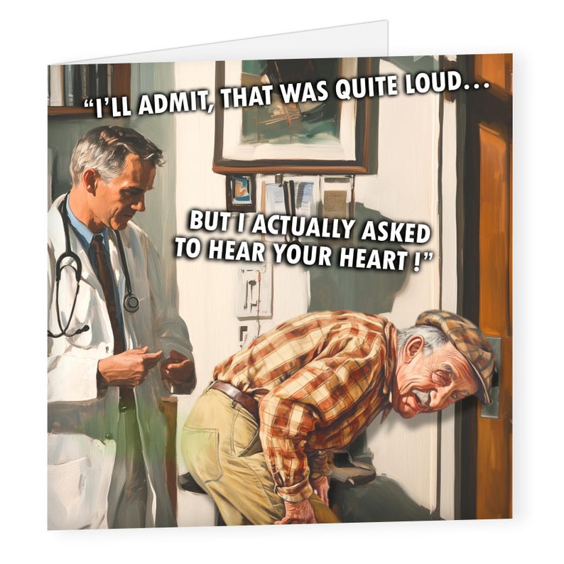 Hear your fart! Old age card, Funny Cards for Him, Dad Birthday Card, Funny Greetings Card, Husband, Grandad, 50th, 60th, 70th Birthday