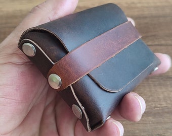 Leather Gift Wallet Brown - Minimalist High-Quality Handmade Premium Lightweight Wallet w/ Leather Keychain